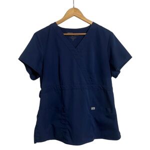 Navy Blue Women's Scrub Top
